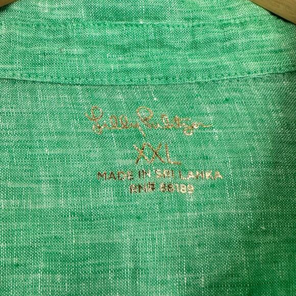 Lilly Pulitzer Sea View Button Down Breezy Linen Top Spearmint Green Size XXL - Picture 5 of 14